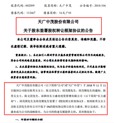 天廣中茂擬轉讓5%股權予東方盛來，股價午后漲停推動實業投資布局